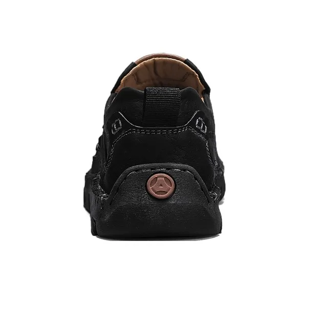 TOMAY Men's Casual Shoes Men Low Top Black/Dark Brown/Light Brown-7