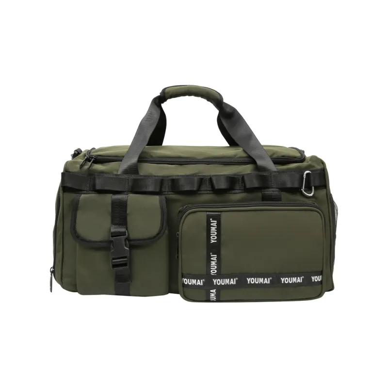 Deli Bear Nylon Gym Bag Unisex Black/Pink/Khaki/Blue/Yellow/Army Green-16