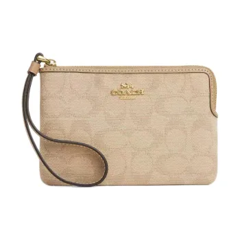 COACH Canvas Clutch Trumpets Women's Natural