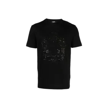 VERSACE Cartouche embellished Cotton T shirt