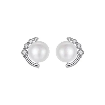 ZHOUBAIFU Pearl Stud Earrings Unisex