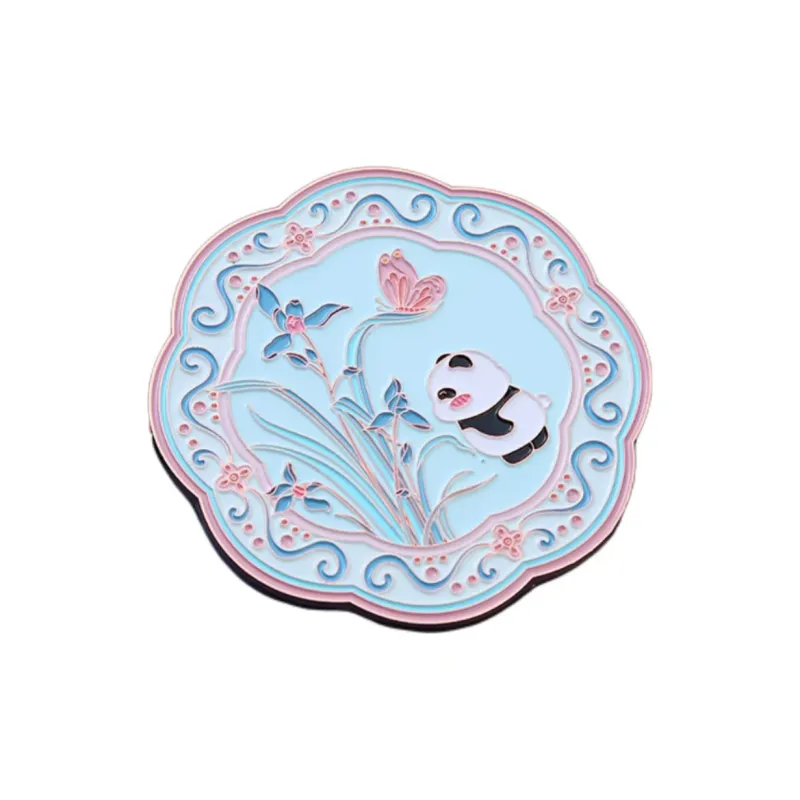 XIBI Metal Round Small Makeup Mirror In Chinese Style Cute Portable Miniature Pocket Mirror-4
