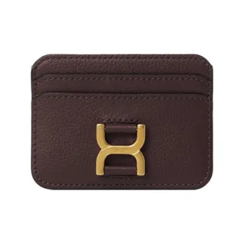 Chloe Marcie Grain Calfskin Card Holder Card Holder Regular Women's Deep Violet