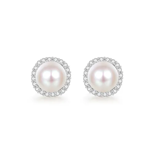 Mokinggran Pearl Stud Earrings Women's