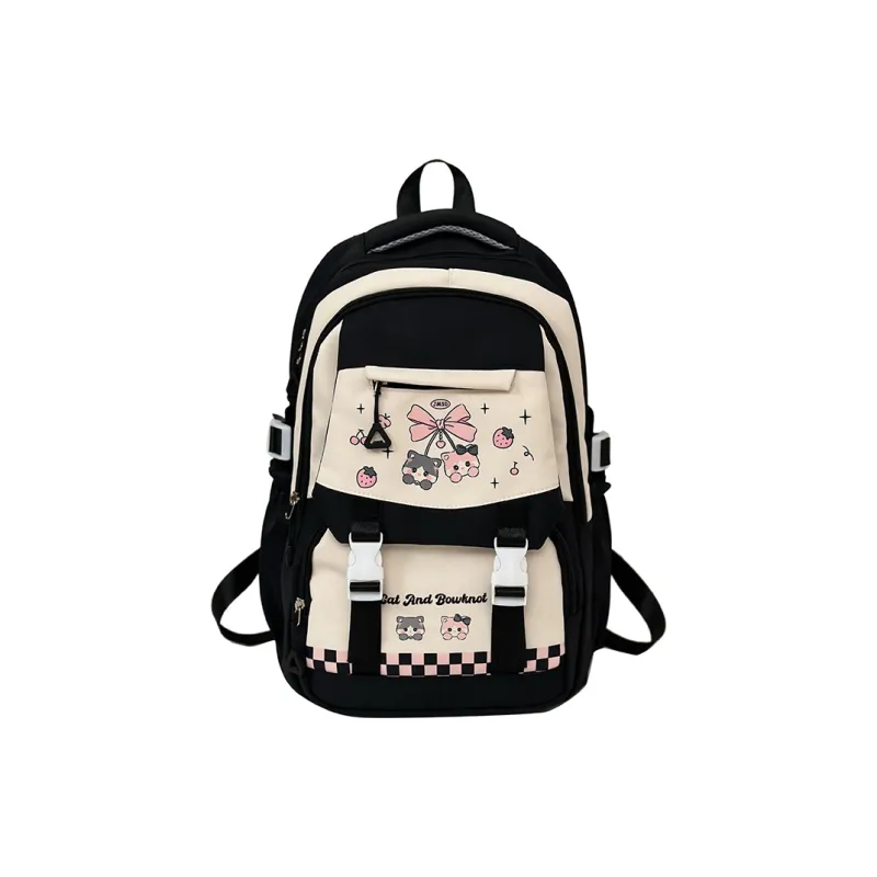Deli Bear Nylon Backpack Women's Pink/Blue/Black/Yellow/Purple-10