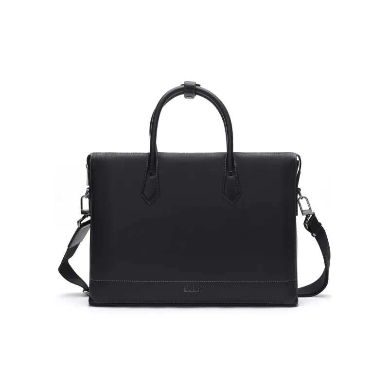 ELLE HOMME Cow Leather Briefcase Regular Men's Black-0