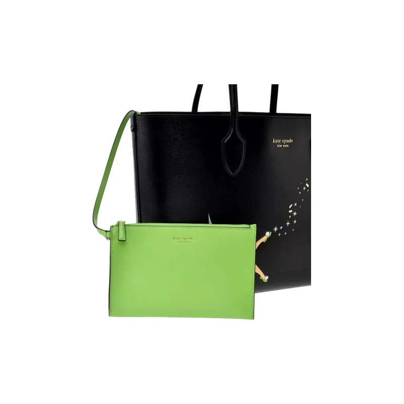 Disney Kate Spade Co branded Cow Leather Tote Bag Shopping Bag Shoulder Bags Women's Black-7