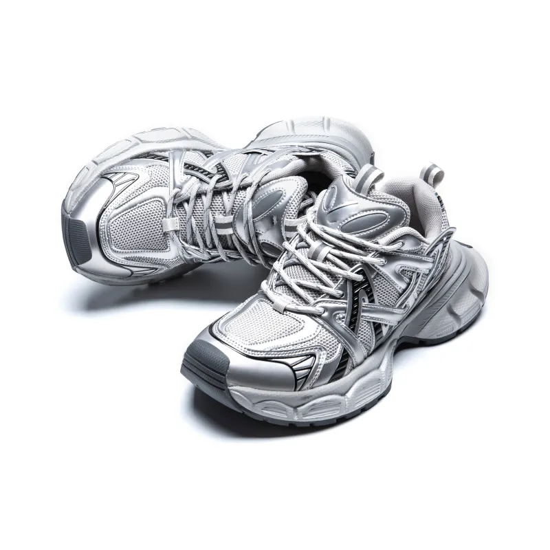 KUX Space Ship Cushioning Anti Slip Wear Resistant Breathable Height Increasing Low Top Chunky Sneakers Unisex-13