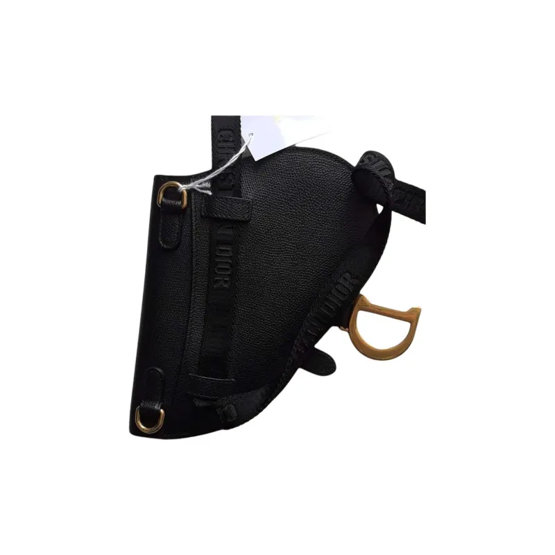 DIOR Saddle Cow Leather Saddle Bag Crossbody Bag Waist Small Size Unisex Black-1