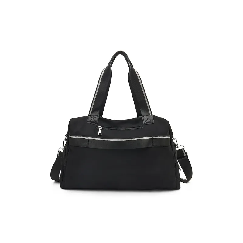 Old Man's Head Fabric Travel Bag Women's Black-3