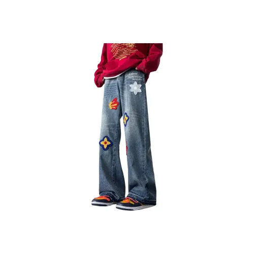 PAINT STAIN Jeans Unisex Blue