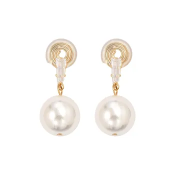 VIOLET Artificial Pearl Clip On Earrings Women's