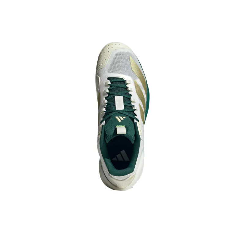 Adidas Adizero Cybersonic 2 Breathable Low Top Tennis Shoes Men's White Green-3