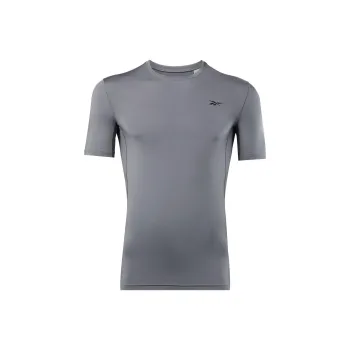 Reebok Logo-Detail Compression T-Shirt Men's Cool Gray
