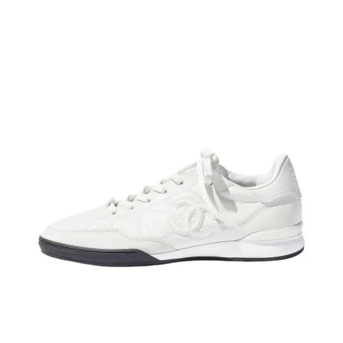 CHANEL 25S German Army Trainers Low Top Casual Shoes Women's White