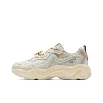 XTEP Lightweight Anti Slip Low Top Chunky Sneakers Women's Beige Green