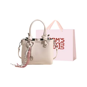 Worm's Home PU Handbag Women's Ecru/Black/Burgundy/Pink