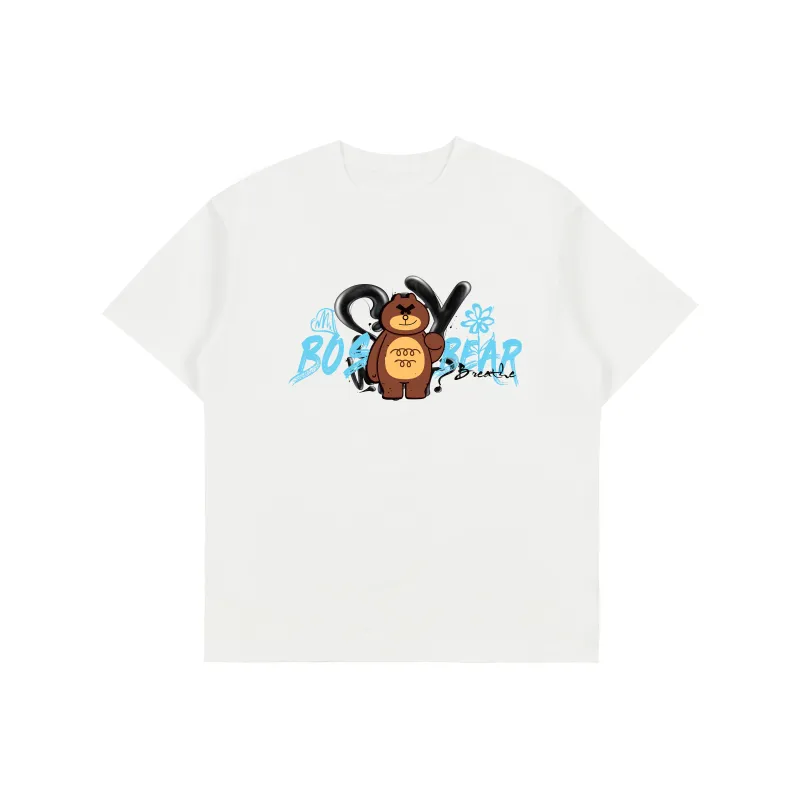 BOS BEAR T Shirts Unisex White-0