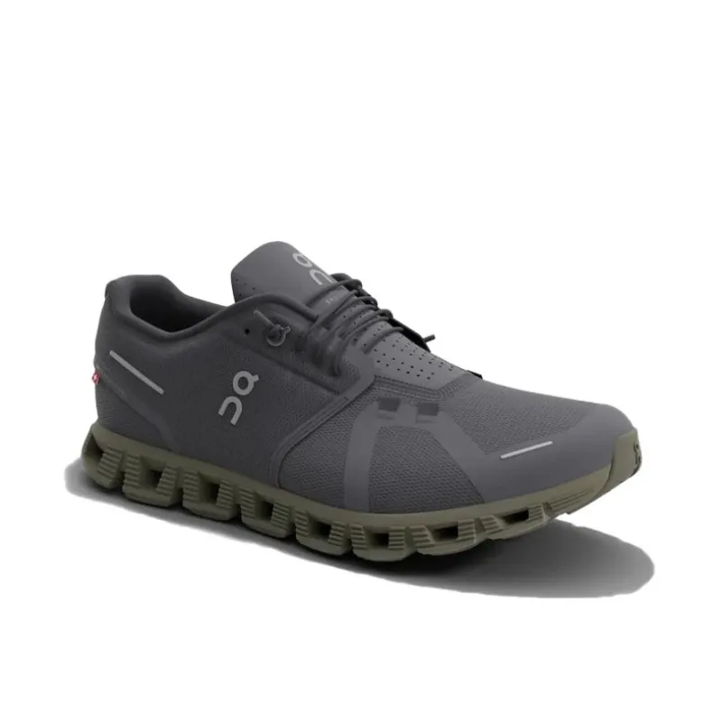 On Cloud 5 Anti Slip Wear Resistant Low Top Running Shoes Men's Gray-4