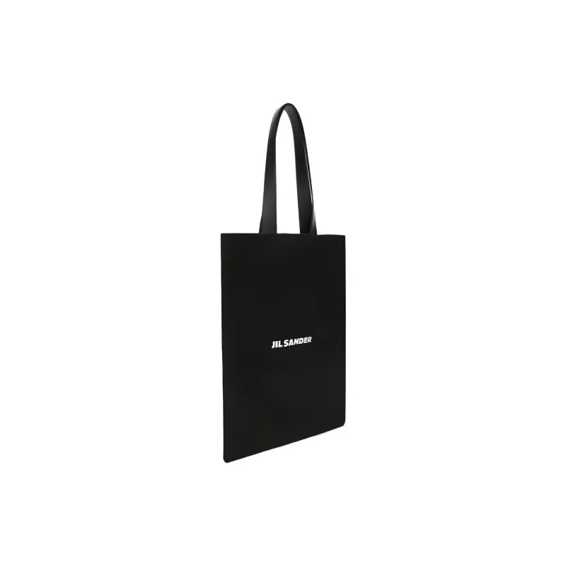 JIL SANDER Canvas Tote Bag Shopping Bag Canvas Bag One Shoulder Handbag Large Size Women's Black-1