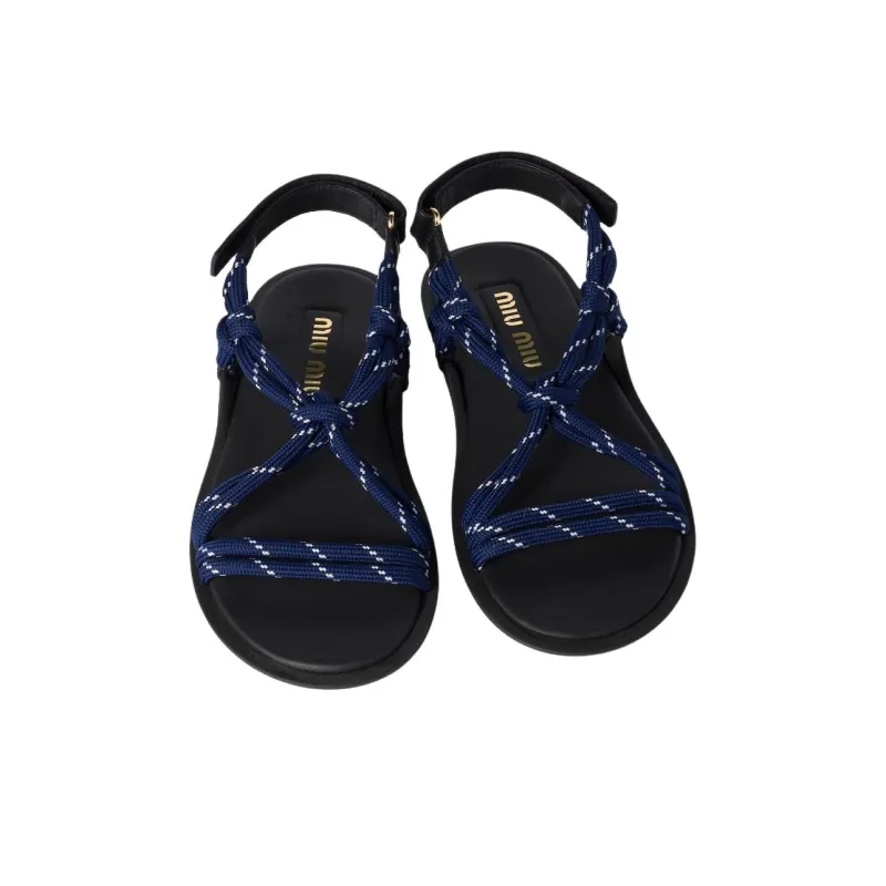 MIU MIU Rivière One Strap Sandals Women's Blue-2
