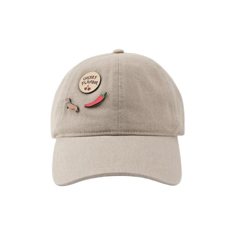 ZARA Cotton Baseball Caps Women's Beige-0