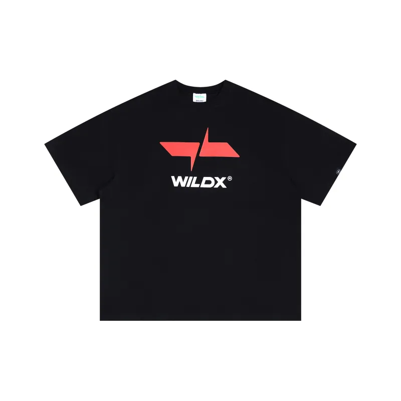 WILDX Summer Basic LOGO Short Sleeved T Shirts Unisex-29