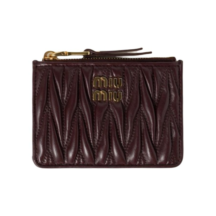 Leather wallet Miu Miu Brown in Leather - 52209321