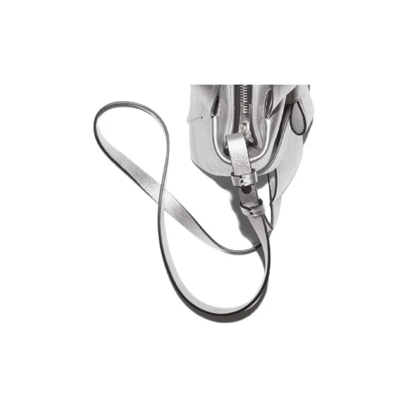 Acne Studios Musubi Lambskin Tote Bag, Shopping Bag, Shoulder Bag, Crossbody Bag, Handbag Extra Mini Women's Silver-3