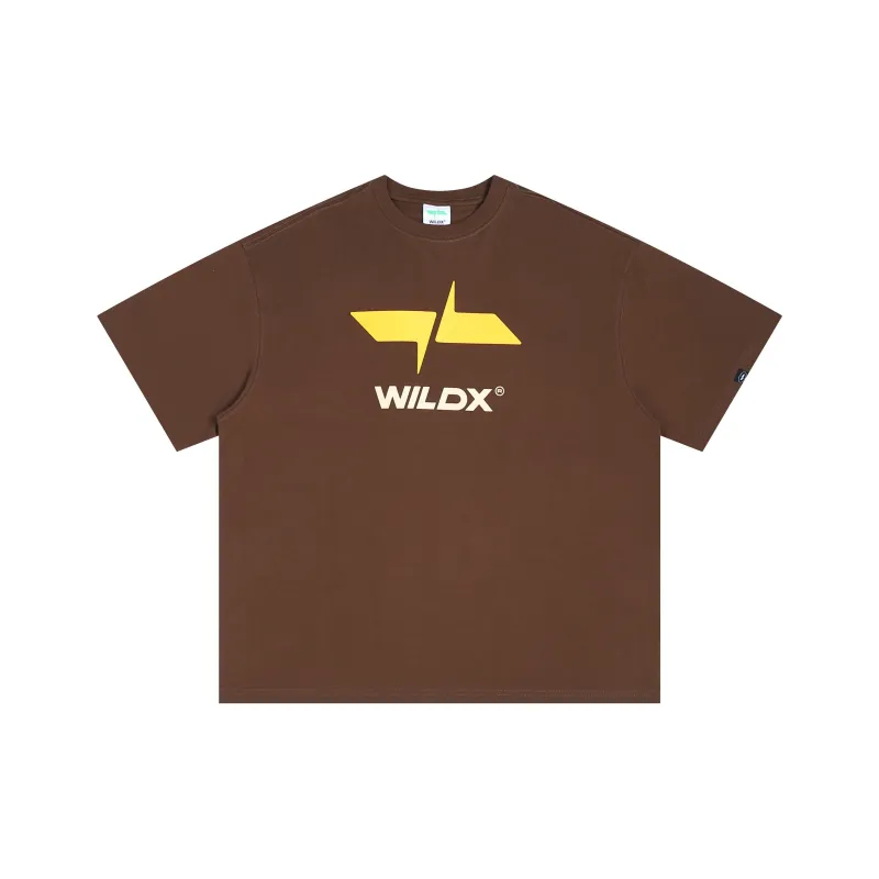 WILDX Summer Basic LOGO Short Sleeved T Shirts Unisex-23