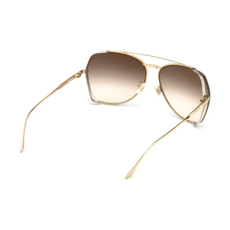 LONGINES Gold Plated Aviator Sunglasses Women's Gold-2