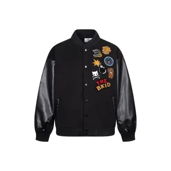 Luosamen Baseball Jacket Unisex Black