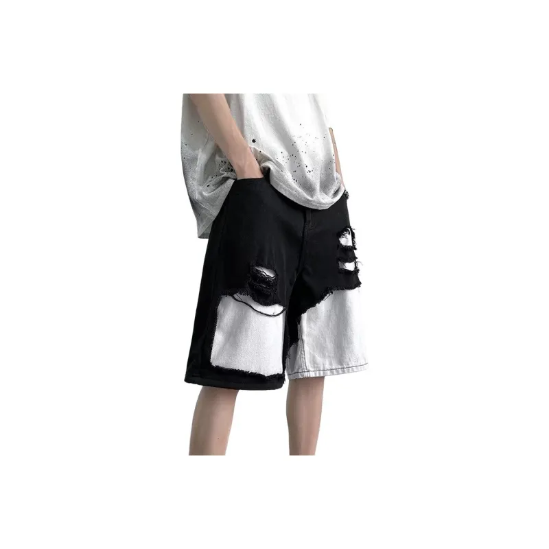 PAINT STAIN Denim Shorts Unisex-0
