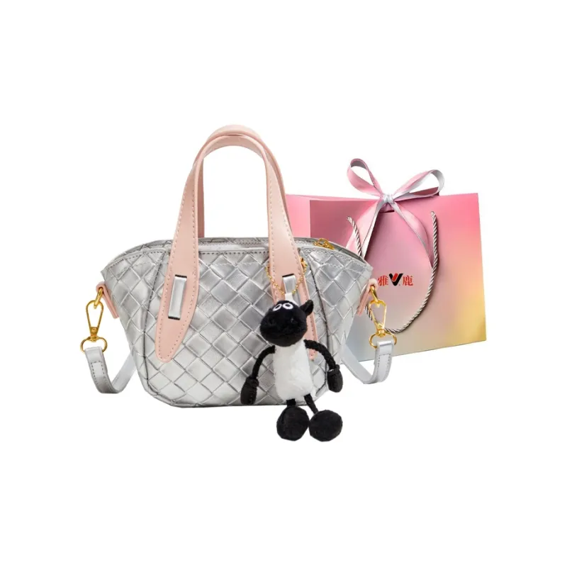 Yalu PU Handbag, Shoulder Bag, Crossbody Bag Women's Ecru/Light Yellow/Silver-14