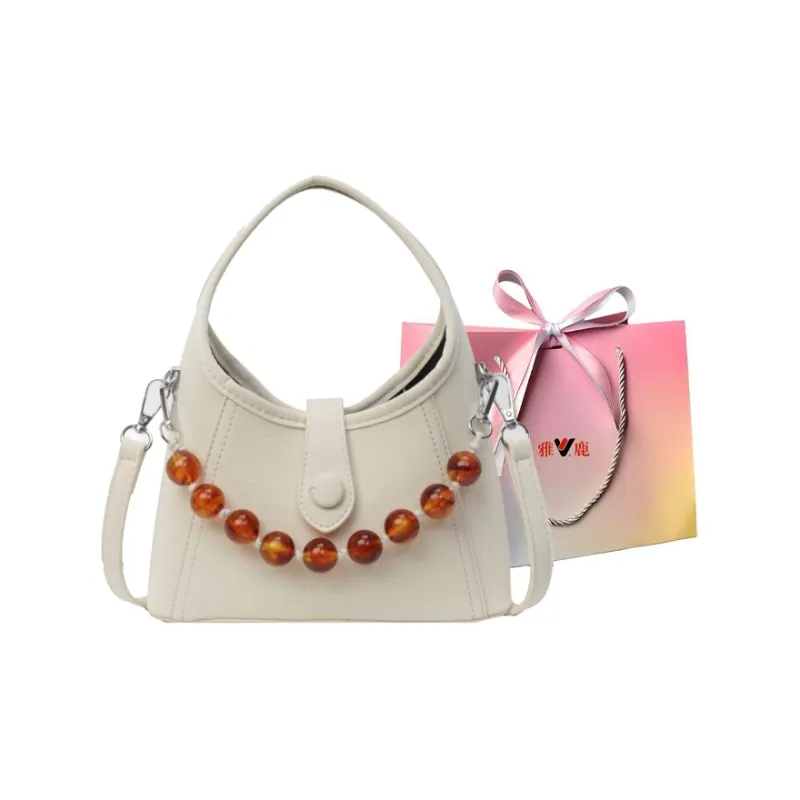 Yalu PU Shoulder Bag, Crossbody Bag, Handbag Women's Black/Ecru/Pink/Silver-7