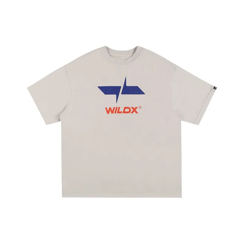 WILDX Summer Basic LOGO Short Sleeved T Shirts Unisex-35