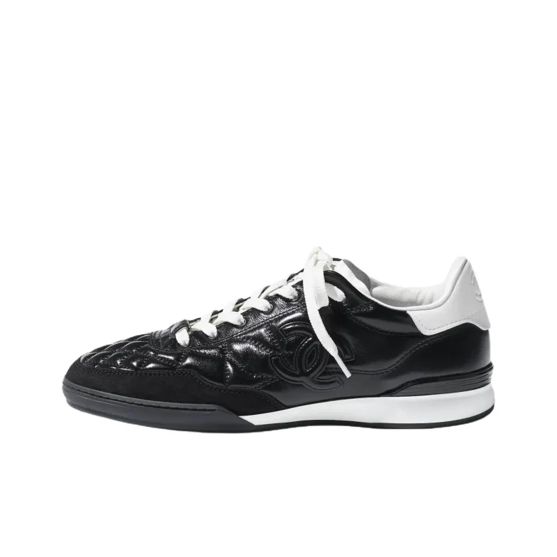 CHANEL 25S German Army Trainers Low Top Casual Shoes Women's Black-0