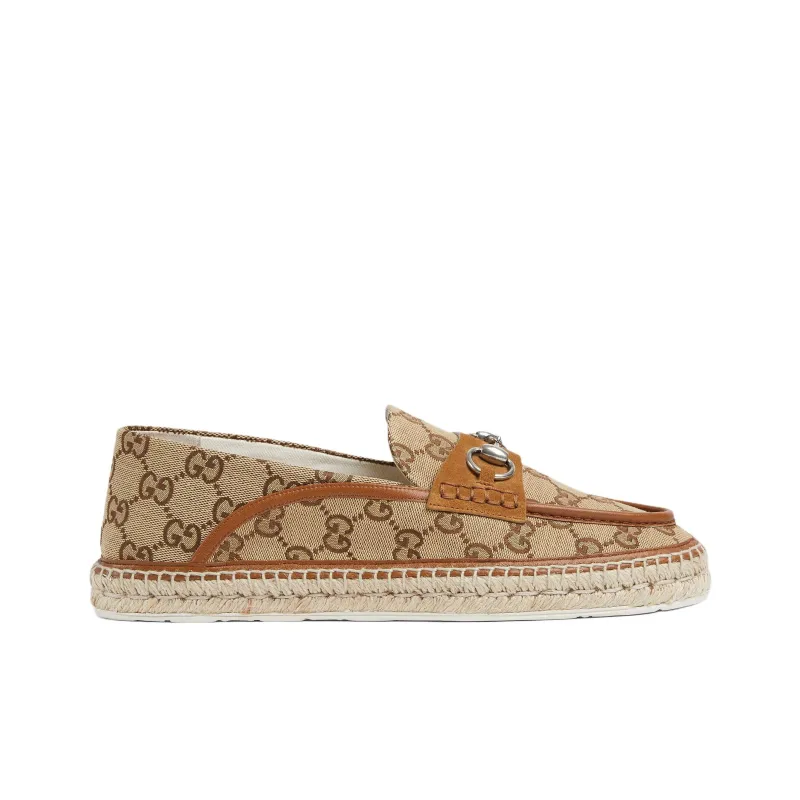 GUCCI Horsebit Espadrilles Women's Beige Brown-1
