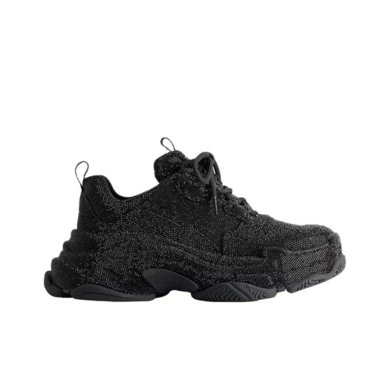 Balenciaga Triple S Low Top Casual Shoes Men's Black-1