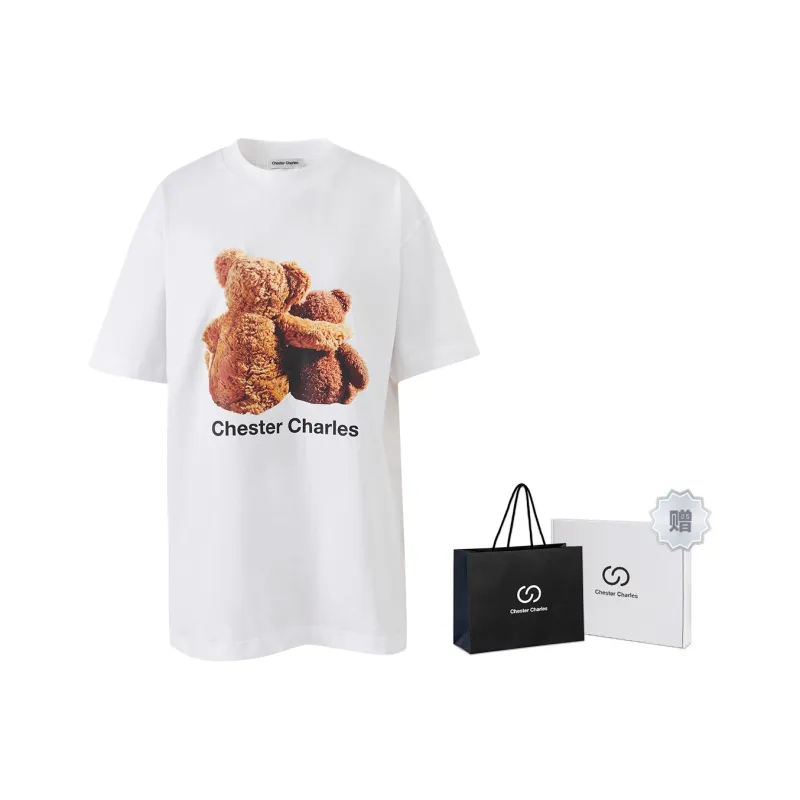 Chester Charles T-Shirt Unisex White-0