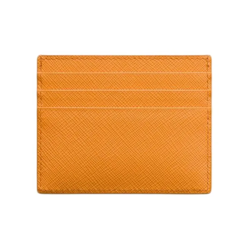 PRADA Calfskin Card Holder Women's Amber-1