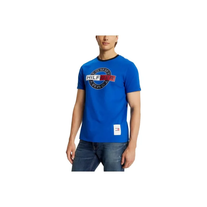 Tommy Hilfiger Metro Logo T Shirt T Shirt Men's Blue-0