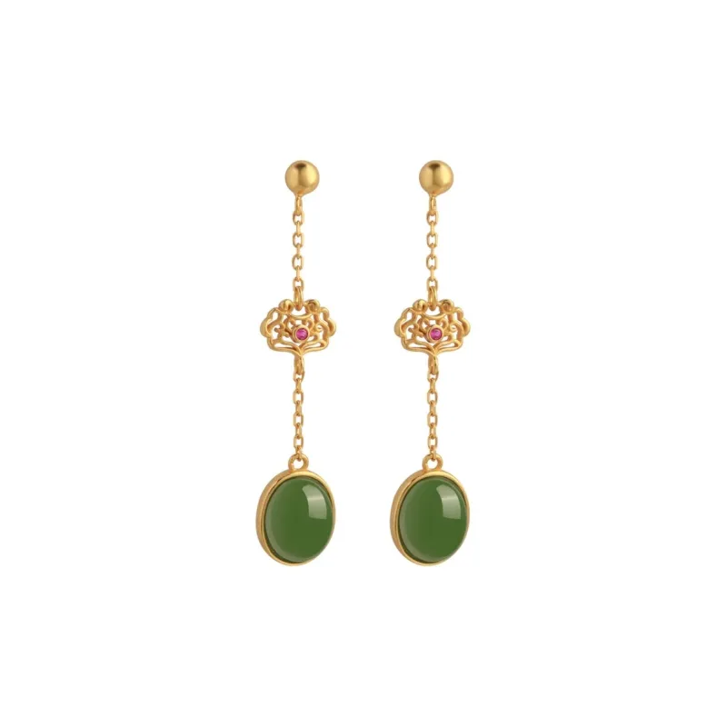 HENGTAIZHUBAO Earrings Jasper Women's-0
