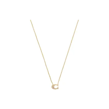 COACH Gold Plated Brass Necklaces Women's Gold