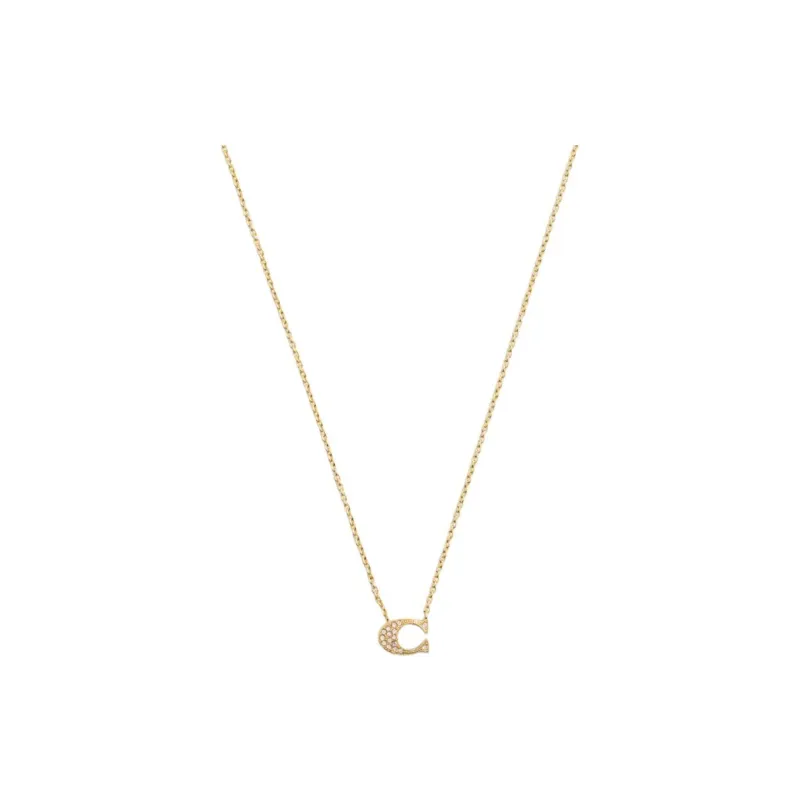COACH Gold Plated Brass Necklaces Women's Gold-0