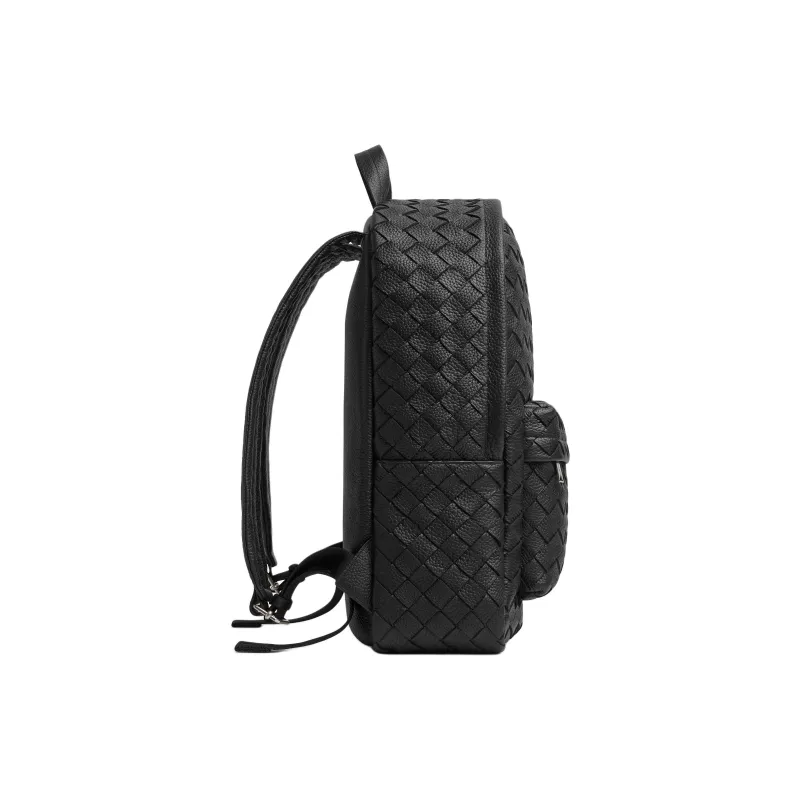 Bottega Veneta Intrecciato Cow Leather Backpack Unisex Black-1