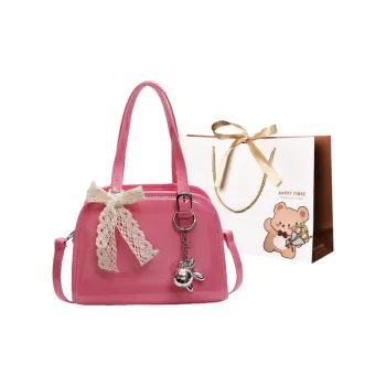 ERANGBEAR PU Shoulder Bag Crossbody Bag Handbag Regular Women's Rose Red/Ecru/Black/Yellow/Khaki