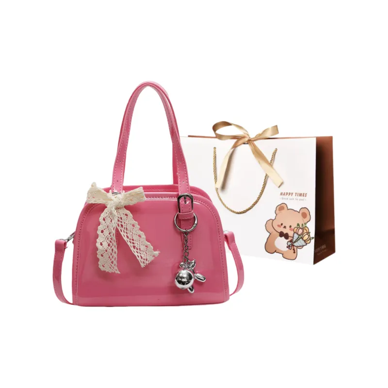 ERANGBEAR PU Shoulder Bag Crossbody Bag Handbag Regular Women's Rose Red/Ecru/Black/Yellow/Khaki-0