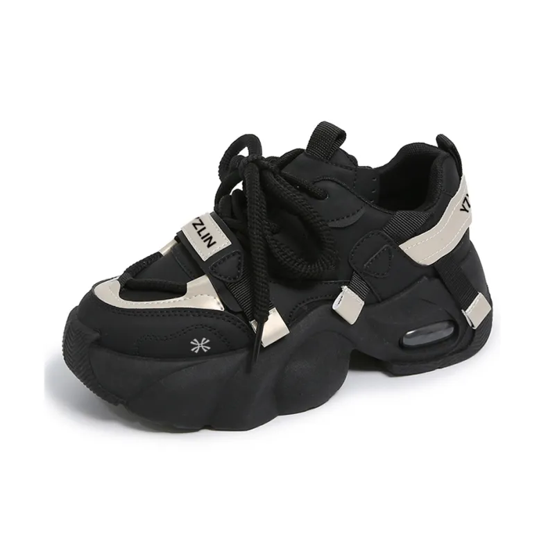 YUZHAOLIN Anti-Slip And Wear-Resistant Height Increasing Low-Top Chunky Sneakers Women's-3