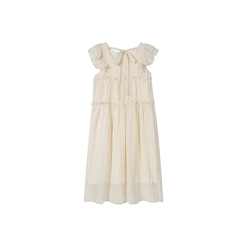 AFGGD Short Sleeved Dresses Women's White-1
